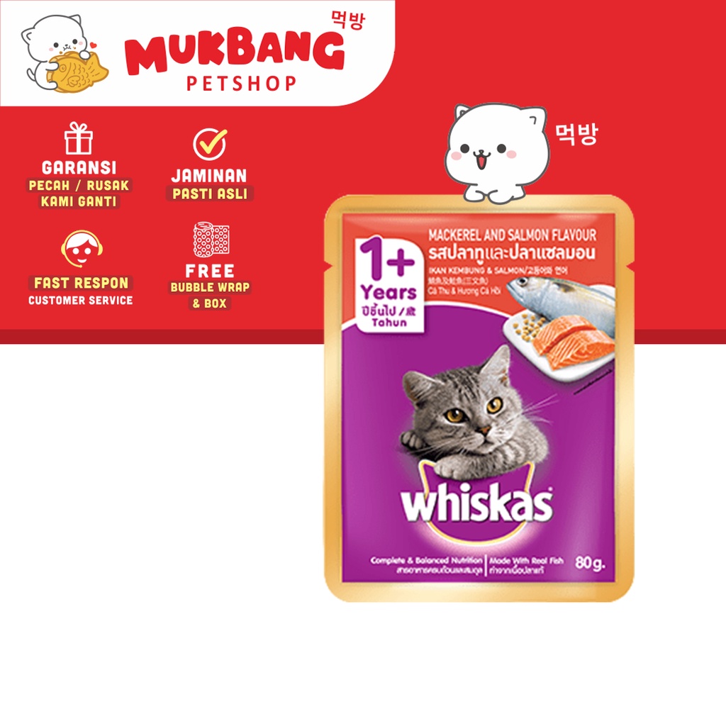 Whiskas Pouch 1+ 80 gram Makanan Kucing Basah Wet Food Whiskas Tuna Adult Whiskas 1+ Makanan Basah Kucing Wiskas Whiskas Basah Junior Wiskas Kucing Basah Wet Food Kucing Kitten Whiskas Tuna Adult Kitten Junior Pouch