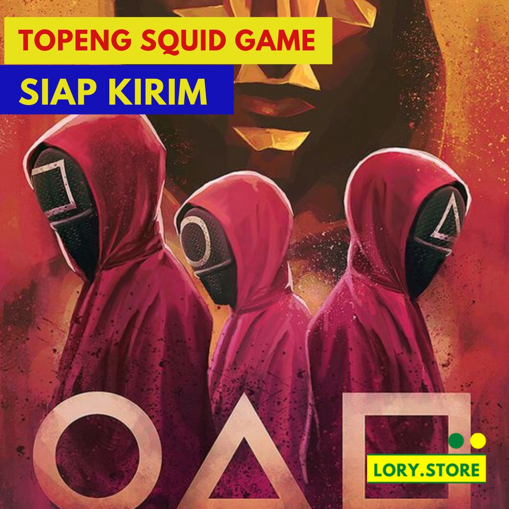 Topeng Squid Game Nettflix Mask Staff Algojo Murah Font Man Anak Segitiga