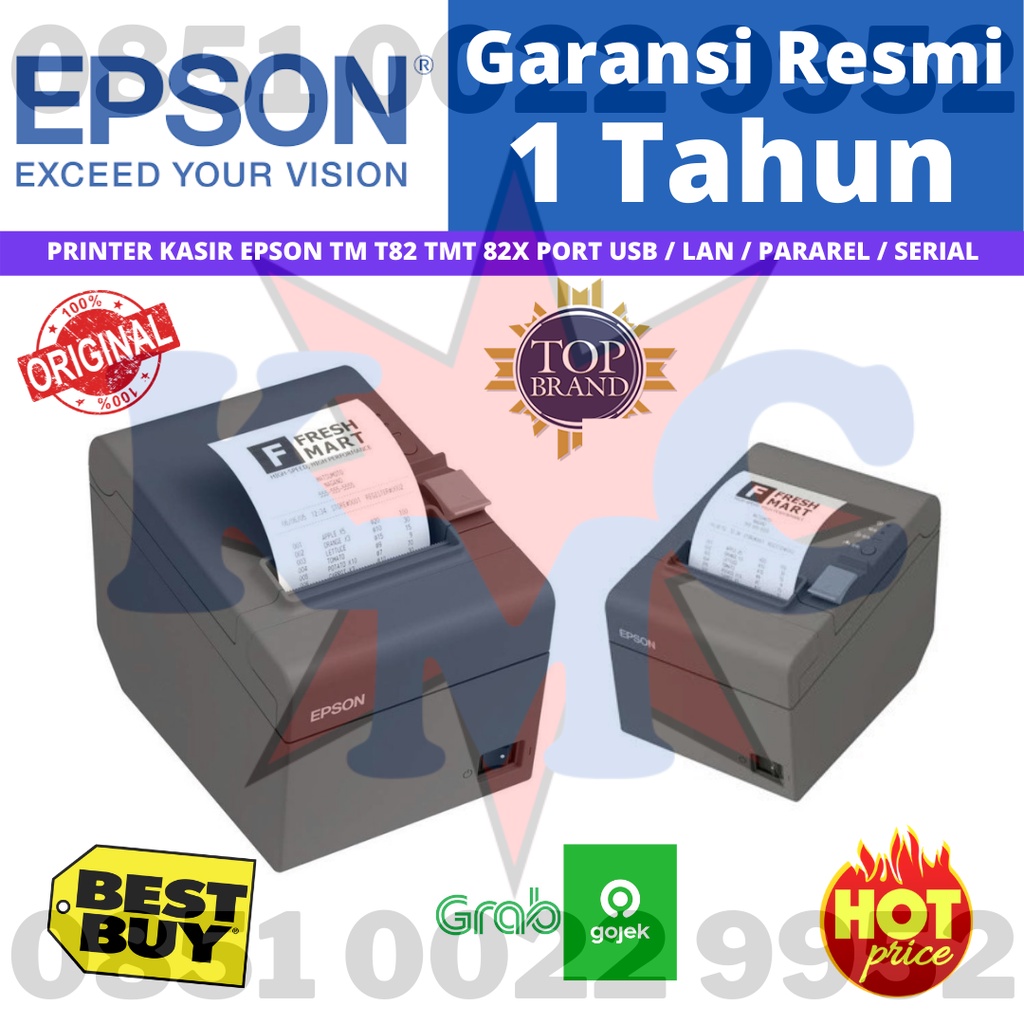 EPSON Printer Kasir THERMAL TM T82 TMT 82X PORT USB LAN PARAREL SERIAL