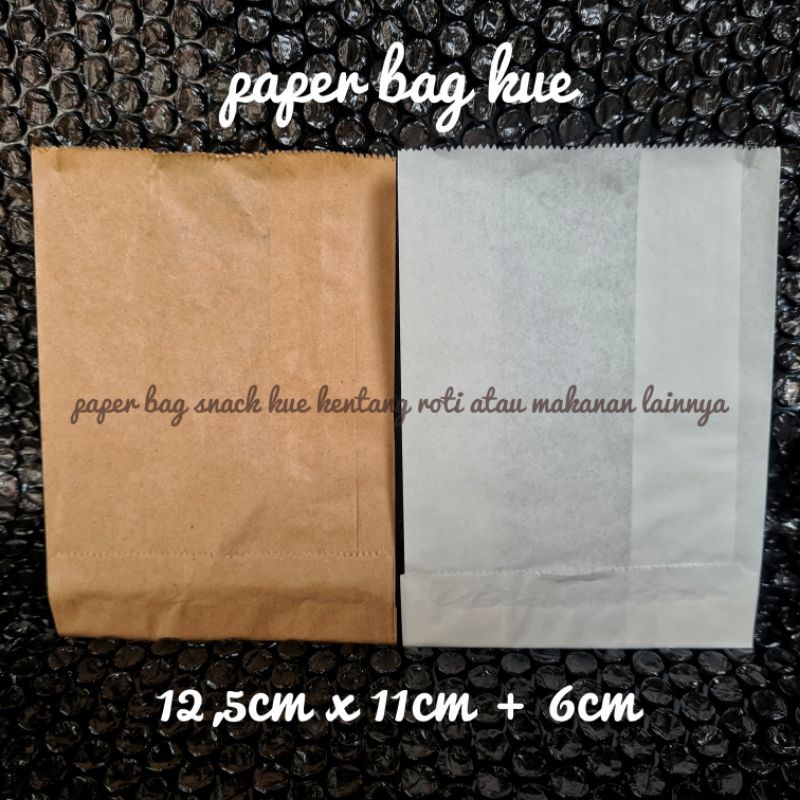 

paper bag kue kantong roti snack kentang ukuran kecil 12,5x11+6