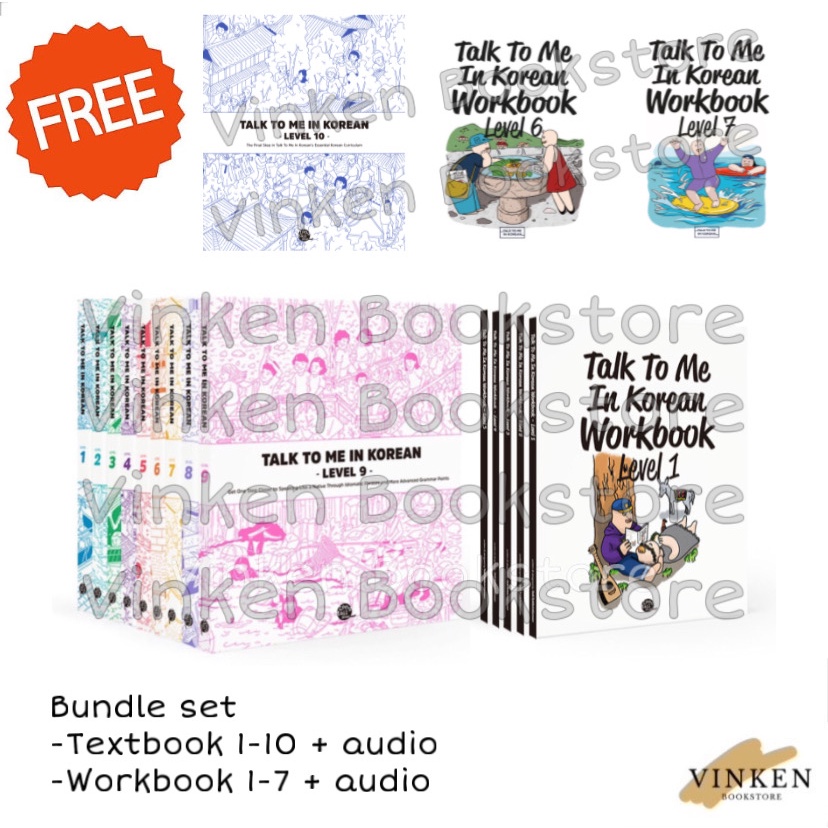 

[SET 17 Books] BUNDLE TEXTBOOK WORKBOOK TALK TO ME IN KOREAN + AUDIO | TTMIK Buku Belajar Bahasa Korea Murah