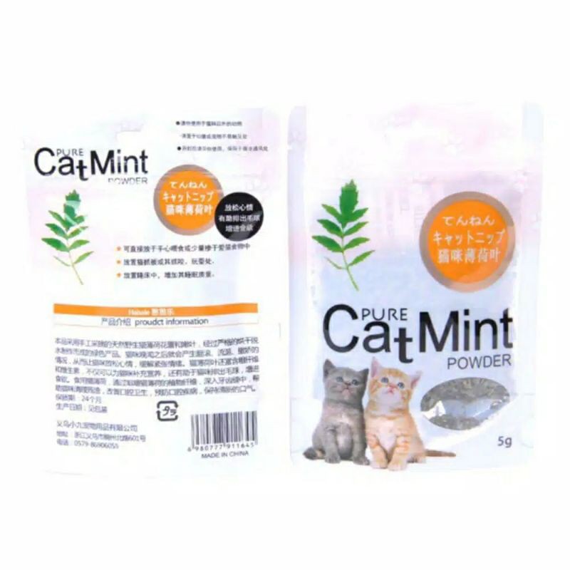 [TGL PRODUKSI] Catnip Camilan Kucing 5g Catmint Menthol Snack Makanan Cat Kitten Import