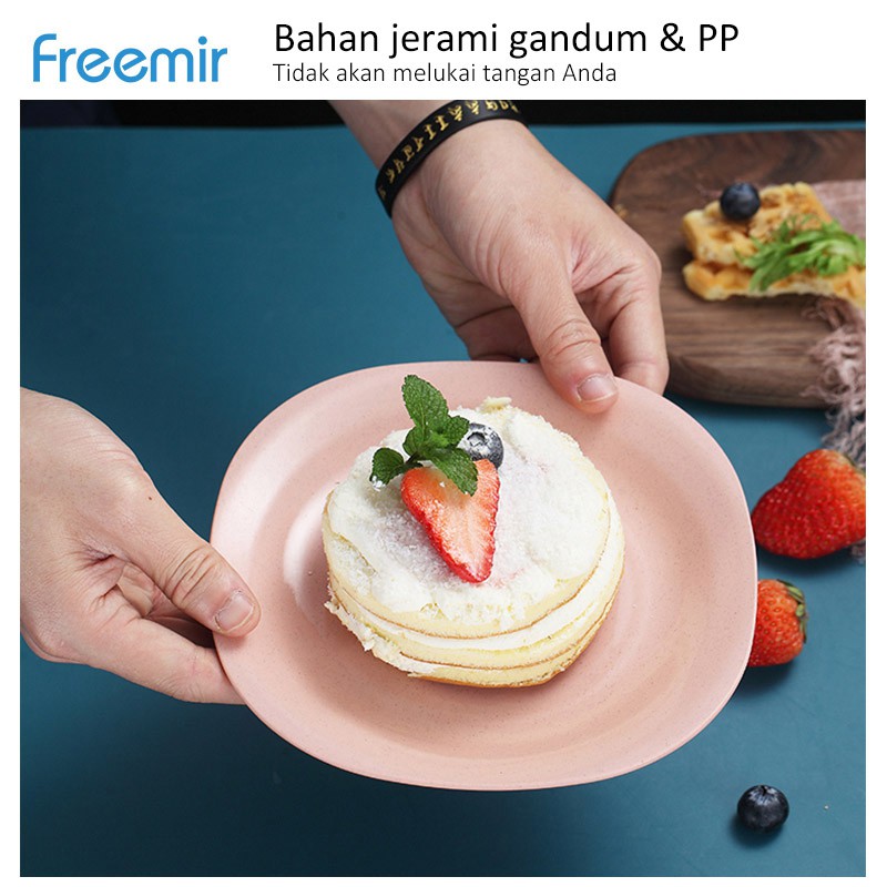 freemir Set 4 pcs Piring Nasi HOT SALES 18 cm Piring Makan Wheat Straw Rice Plate Warna Warni Set 4 Pcs-4