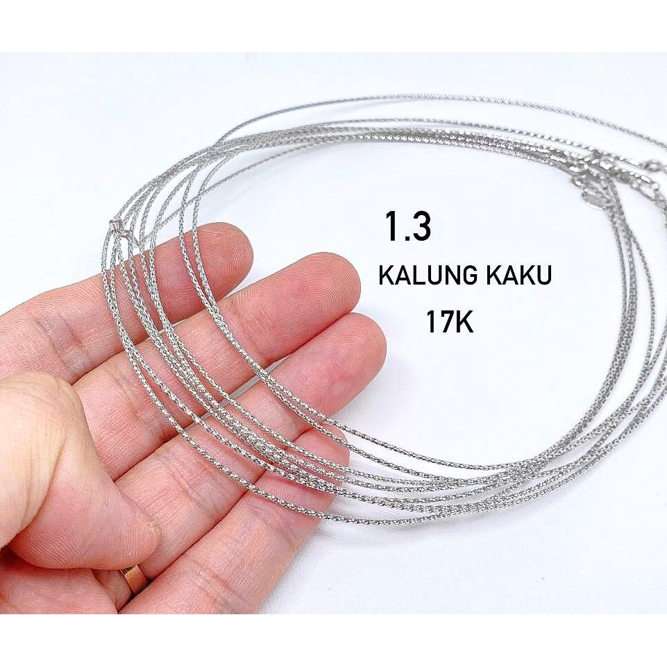 Kalung rantai anak dan dewasa emas asli kadar 750 75% 17k kaku kawat tegang putih rosegold kuning ringan terbaru choker coker