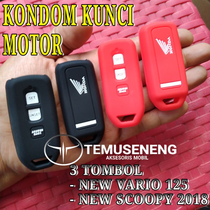 Silikon Cover Kondom Kunci Motor New Honda Vario 125 New Scoopy 2018 Cover Kunci Remot 3 Tombol