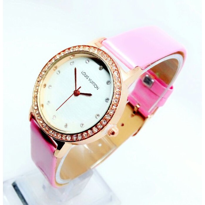 Jam Tangan Wanita LV Louis Vuitton Warna Pink
