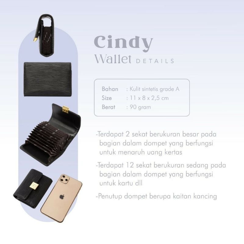 Cindy Wallet Jims Honey Dompet Wanita Jims Honey Murah Lucu 100% Original