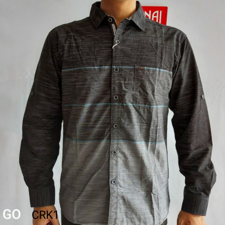 gof CSK CARDINAL KEMEJA JEANS Slimfit Hem Pria Baju Cowok Pakaian Pria Lengan Panjang