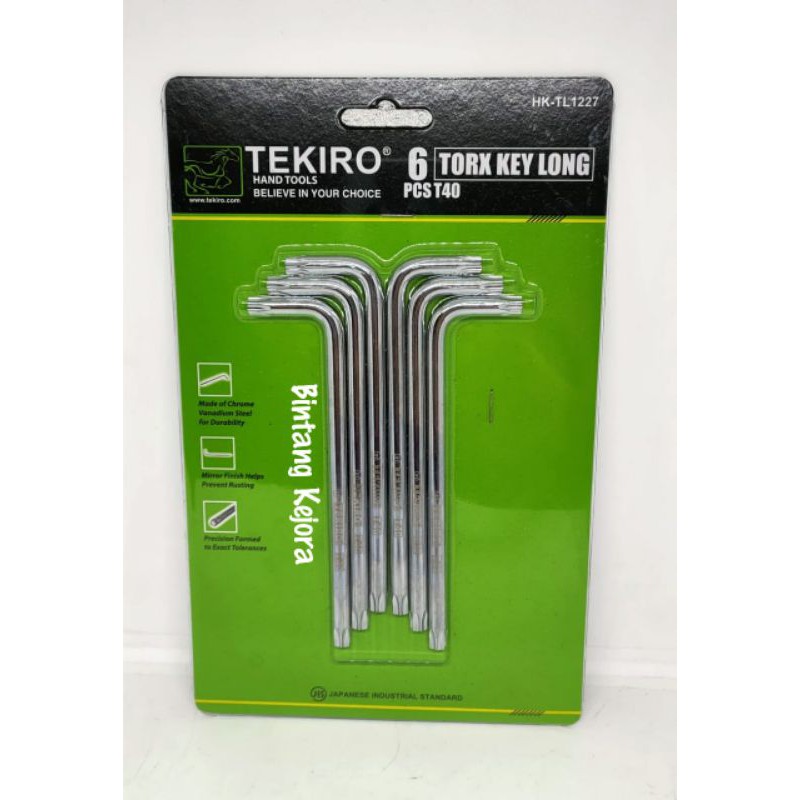 KUNCI L BINTANG T40 SET TEKIRO TANPA LUBANG UNTUK BAUT CAKRAM HONDA TORY KEY LONG ISI 6