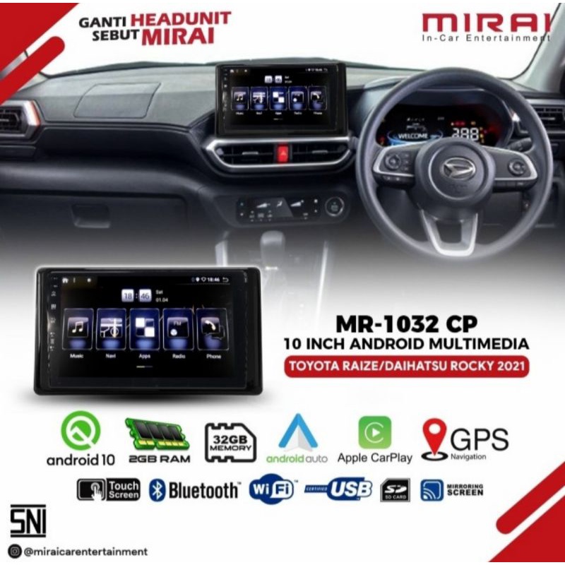 HEAD UNIT ANDROID MIRAI 1032CP TOYOTA RAIZE