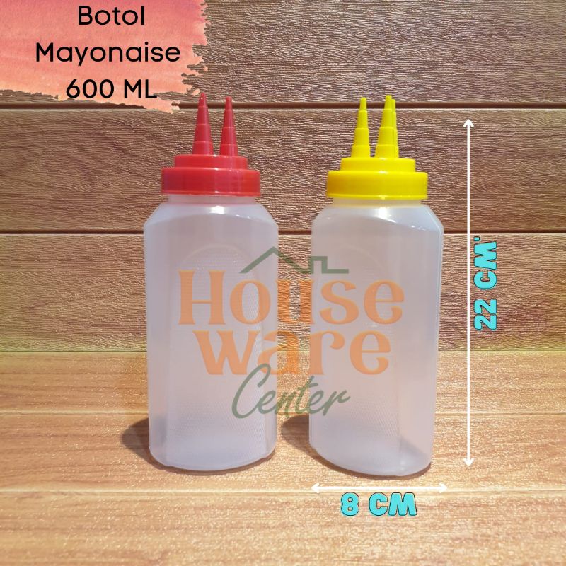 [ TAKUMA ] Botol Mayonaise 600ML / Botol 3 Lubang / Botol Plastik / Botol Mayonaise Murah