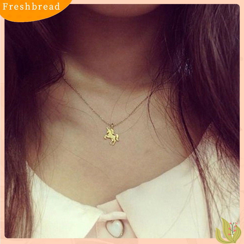 【Fresh】❀Women Unicor-n Necklace Pendant Gold Clavicle Chains Choker Jewelry Gift Party