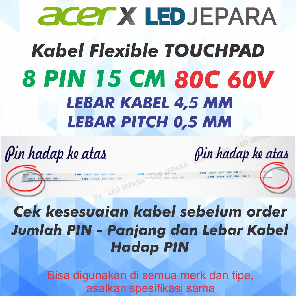 FFC Kabel Flexible Touchpad Laptop Acer Kabel Fleksibel Touchpad Acer