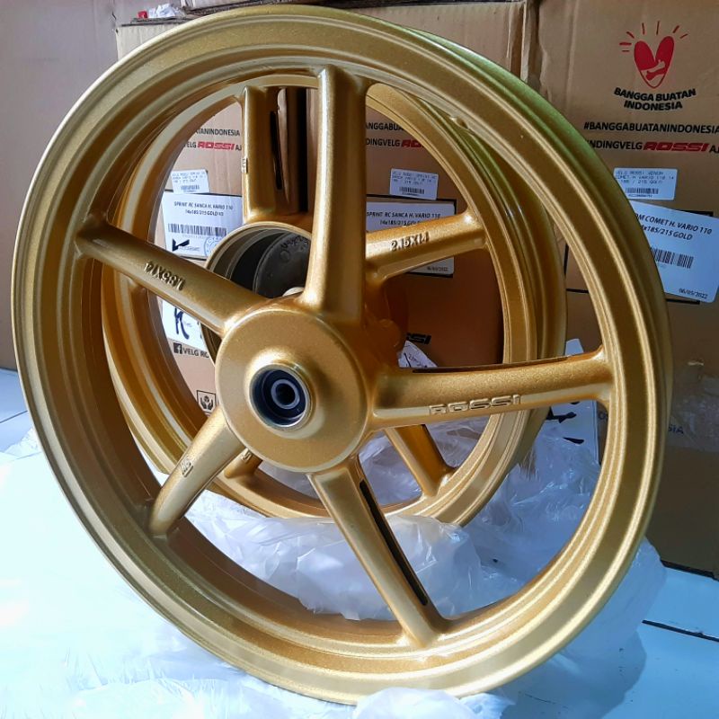 Velg Rossi copy RCB type Sprint RC sanca/ P5 Ring 14 Gold ,untuk All matic HONDA 110cc Beat,vario,sc