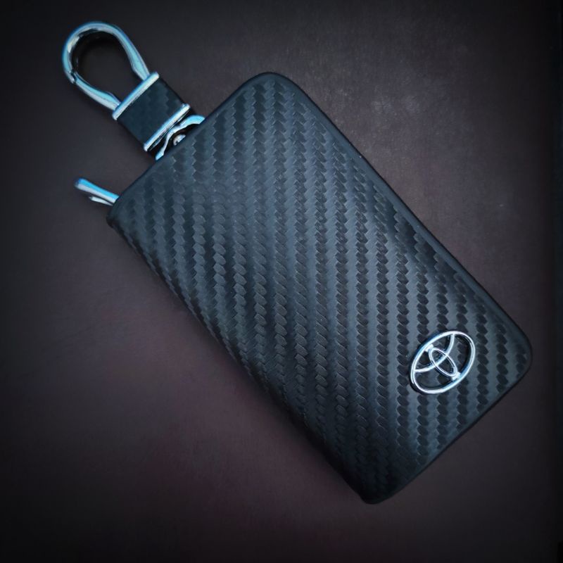 Dompet kulit stnk mobil model hitam karbon logo