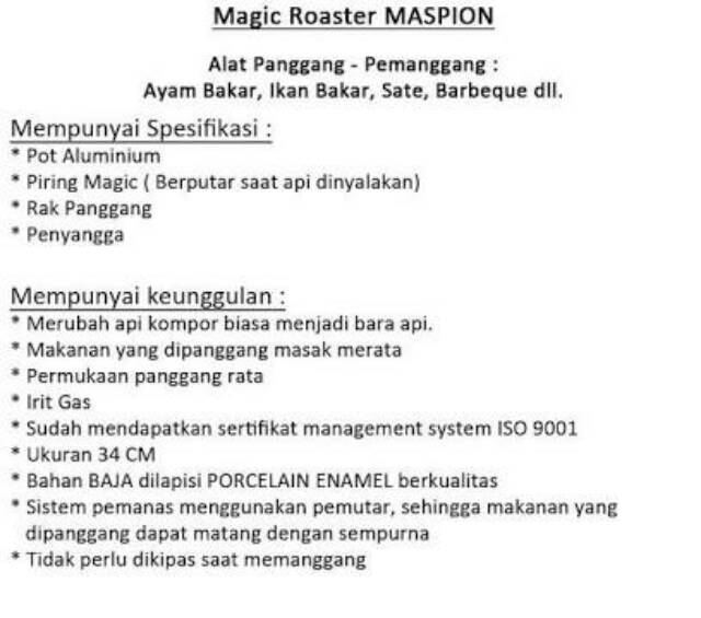 Maspion Magic Roaster 34cm Panggangan Alat Panggang pemanggang