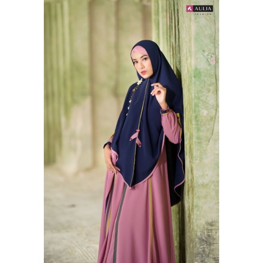 gamis syar'i jumbo gamis syar'i terbaru 2021 aulia clemira pink navy