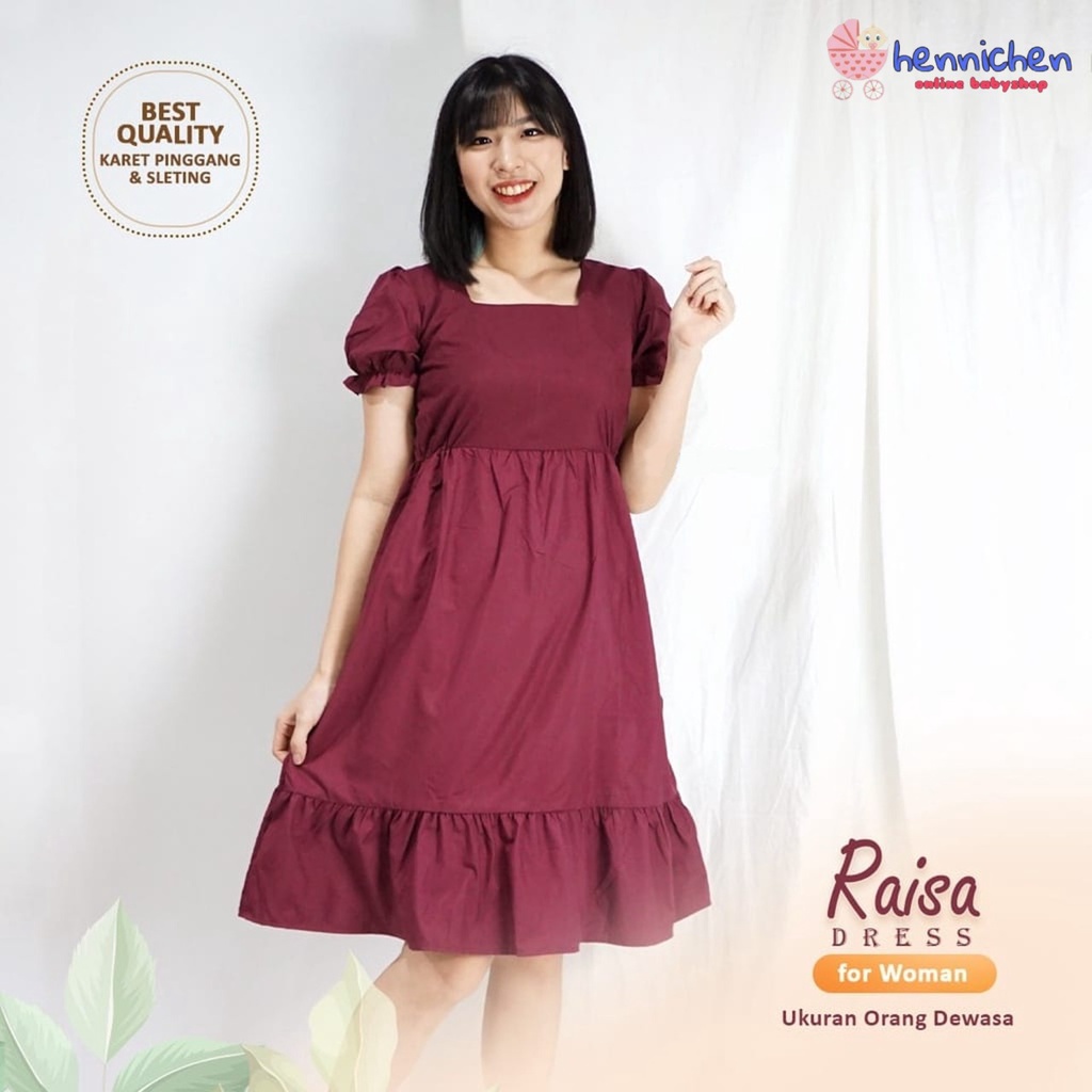 BAJU NATAL EDISI NATAL RAISA DRESS PREMIUM DRESS COUPLE MAMA DAN ANAK MOM AND ME DRESS NATAL PEREMPUAN 1-8 TAHUN