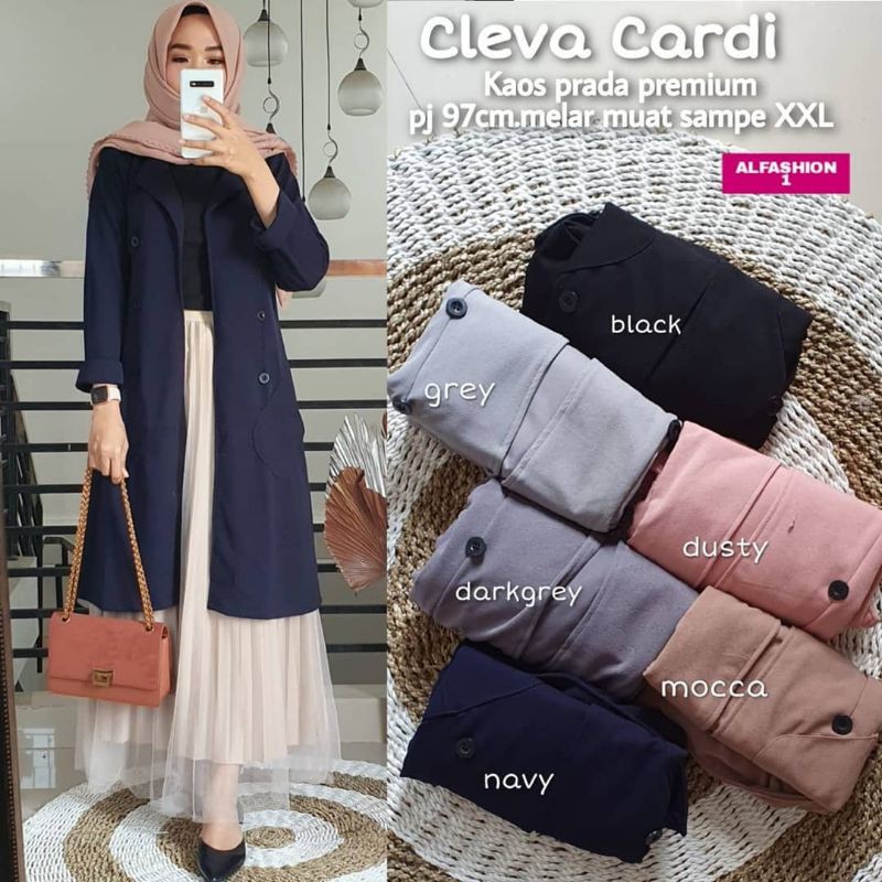 Cardigan Wanita Muslimah Kekinian Outer Cleva Cardi by Alfashion Solo-5