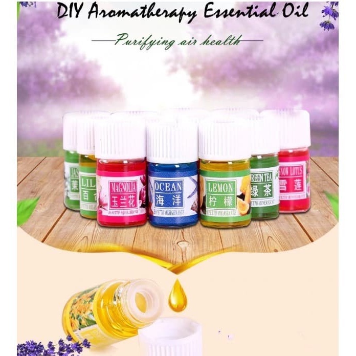 Minyak Aromaterapi Aromatherapy Oil Set 12pcs Spa Pure Aroma Therapy Terapi Humidifier Diffuser Air Purifier Difuser Essential Fragrance 1set isi 12 pcs 3ml 3 ml