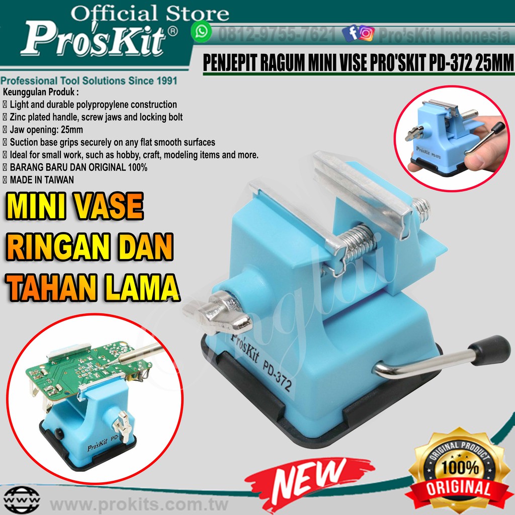 PENJEPIT RAGUM MINI VISE PRO'SKIT PD-372 25MM BIRU ORIGINAL