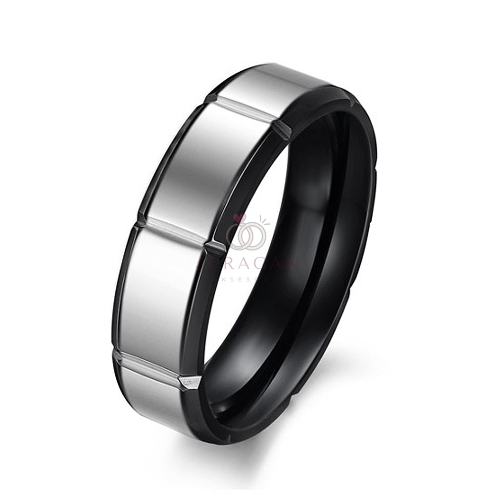 [HIGH QUALITY] Cincin Couple BUCIN R61 Titanium Ukir Nama + Box Cincin Beludru + BONUS Gelang Couple