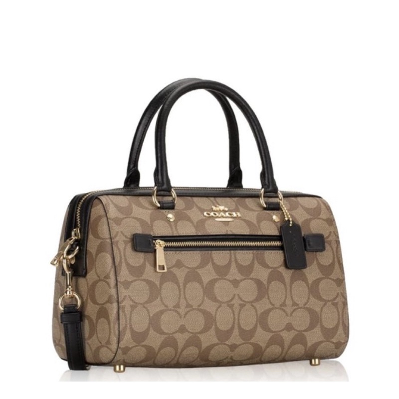 COACH ROWAN SATCHEL IN SIGNATURE CANVAS LIGHT BROWN