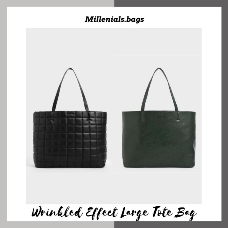 Cnk wrinkled effect large tote bag