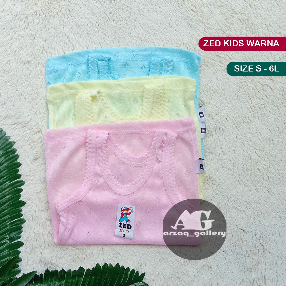 3 pcs - SINGLET ZED KIDS WARNA | singlet berpori | singlet bayi bolong kaos dalam bayi dan anak | Kaos Dalam Anak | Pakaian Dalam Anak | Tangtop | Singlet