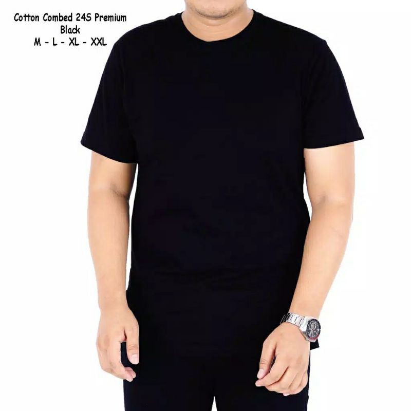 KAOS POLOS PRIA - TSHIRT HITAM PUTIH - ATASAN POLOS DEWASA ONECK