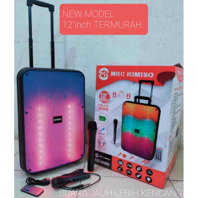 NEW MODEL...SPEAKER 12inch KIMISO QS-1285 MIC WIRELESSSUARA LEBIH BASS,KENCANG
BISA BAYAR DITEMPAT