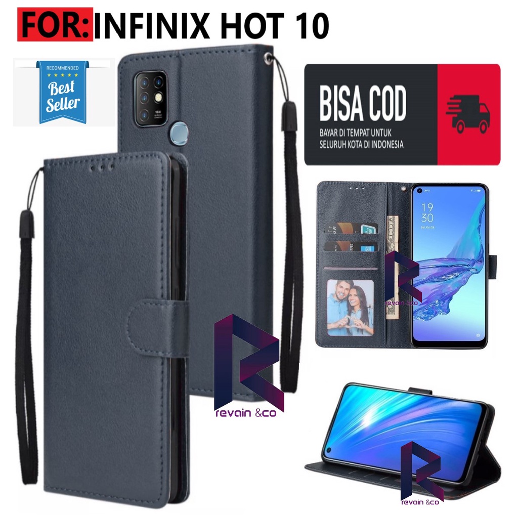 CASE INFINIX HOT 10 FLIP WALLET LEATHER KULIT PREMIUM FLIP COVER SARUNG BUKA TUTUP FLIP CASE INFINIX HOT 10