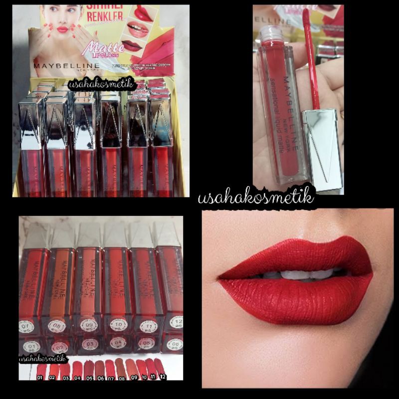 PROMO Lip gloss matte maybelline pentol/ Tutup silver bening No.ZG-0551 /GZ-1117