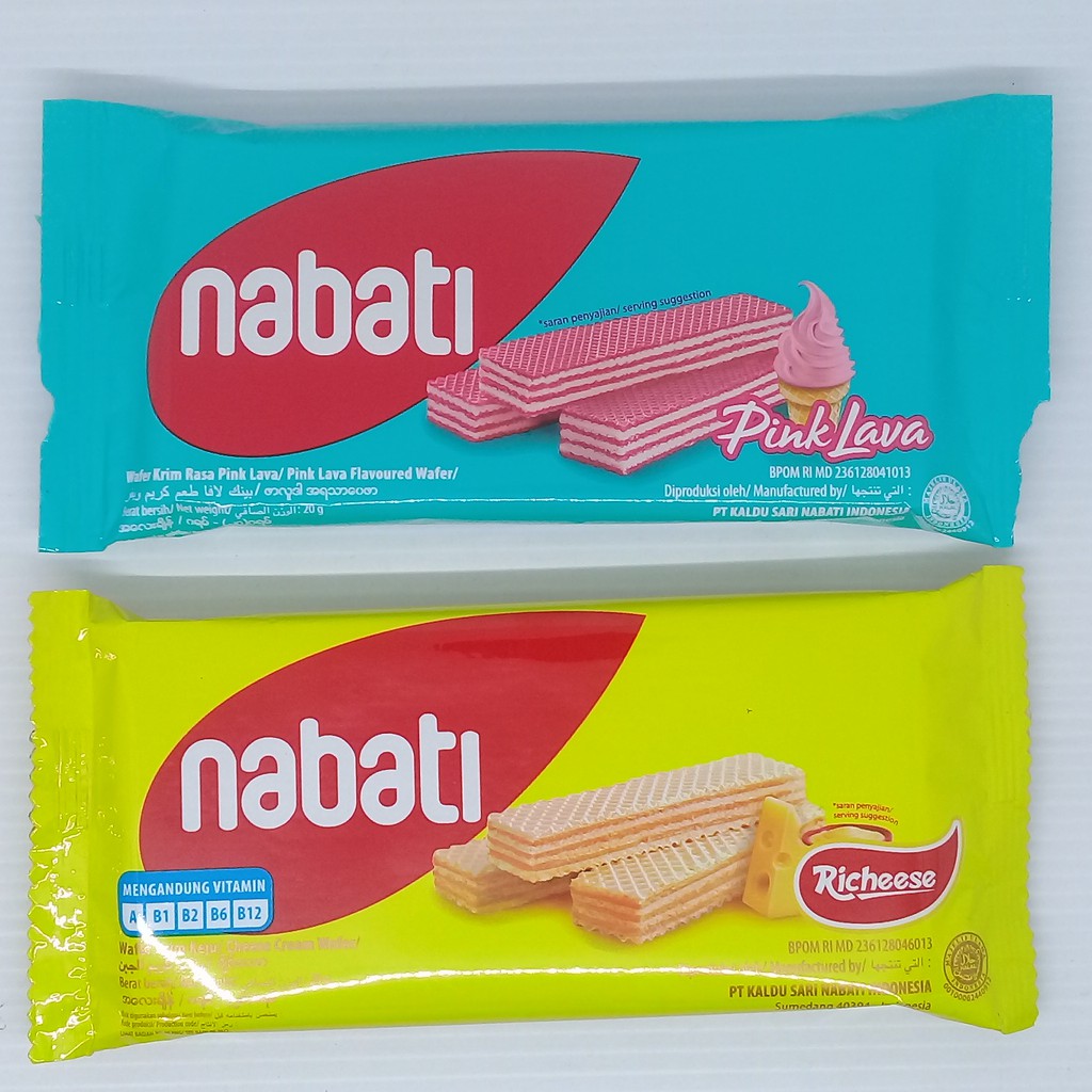 

Nabati Wafer Krim Rasa Pink Lava / Richeese 20 gram