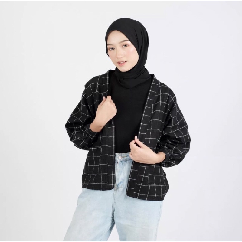 Outer Flanel Oversize Atasan Wanita Bigsize Kemeja Blouse Wanita