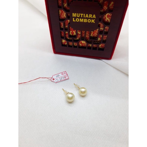 BERSERTIFIKAT ANTING PERSIT MUTIARA LOMBOK GIWANG MUTIARA LAUT GRADE A