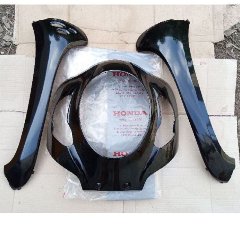 Paketan Cover body depan sayap + tameng Scoopy new esp prestige sporty K2F 2021 hitam