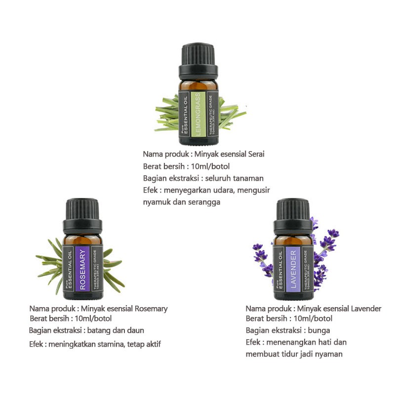 Essential Oil/Aromatherapy/Aroma Terapi/Minyak Essensial/Pengharum Ruangan-10ml