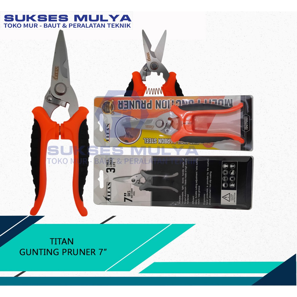 TITAN Multifuncion Pruner 7" Gunting Dahan Pruner Gunting Multifungsi