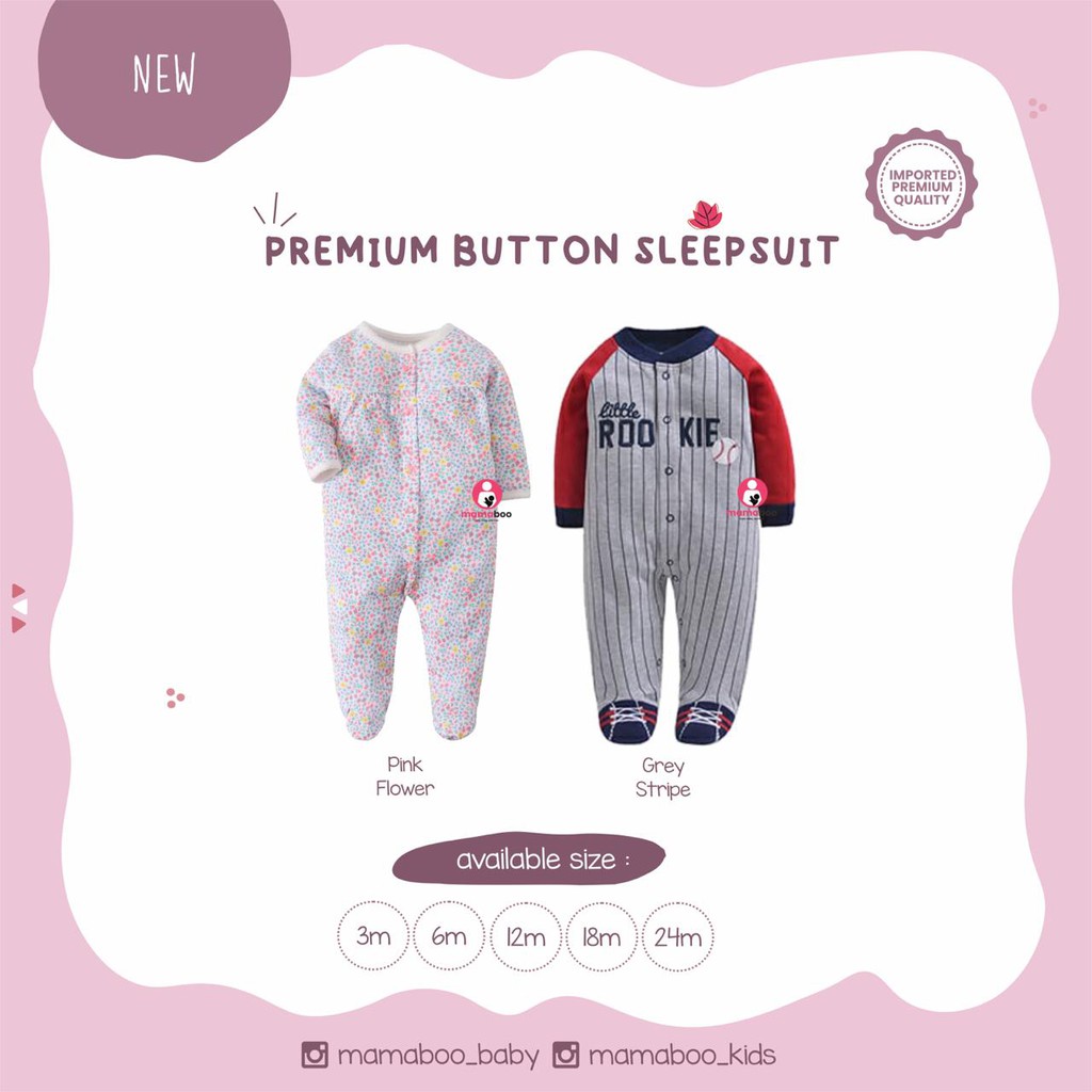 Premium Carters Button sleepsuit