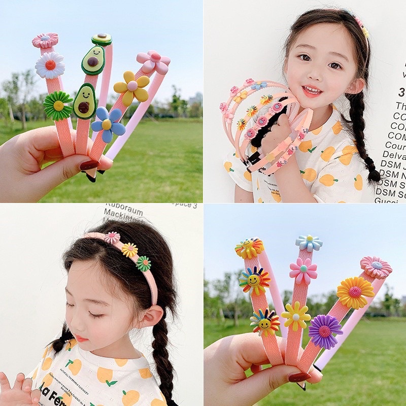 Bando Korea Anak Perempuan Aksesoris Rambut Anak Perempuan Bando Bandana Anak Motif Karakter Lucu Korea Import