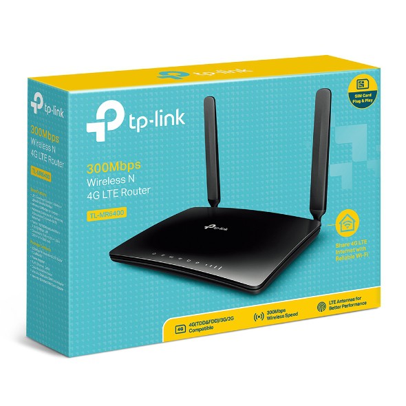 TP-LINK TL-MR6400 300Mbps Wireless N 4G LTE Router build-in 150Mbps 4G LTE modem 3x10/100Mbps LAN p