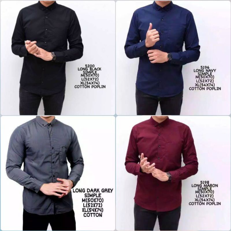 kemeja polos pria lengan panjang / baju kemeja pria kasual/kemeja terbaru/kemeja lengan panjang murah/kemeja polos