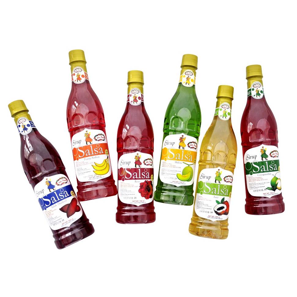 

[KODE PRODUK 6A0MG3981] Sirup Salsa Cocopandan Melon Salak Lychee Mawar Pisang Ambon Mr. Food Kemasan Botol 700ml