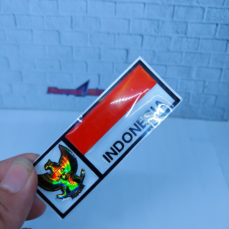 stiker timbul sticker 3d garuda bendera horizontal plat nomor