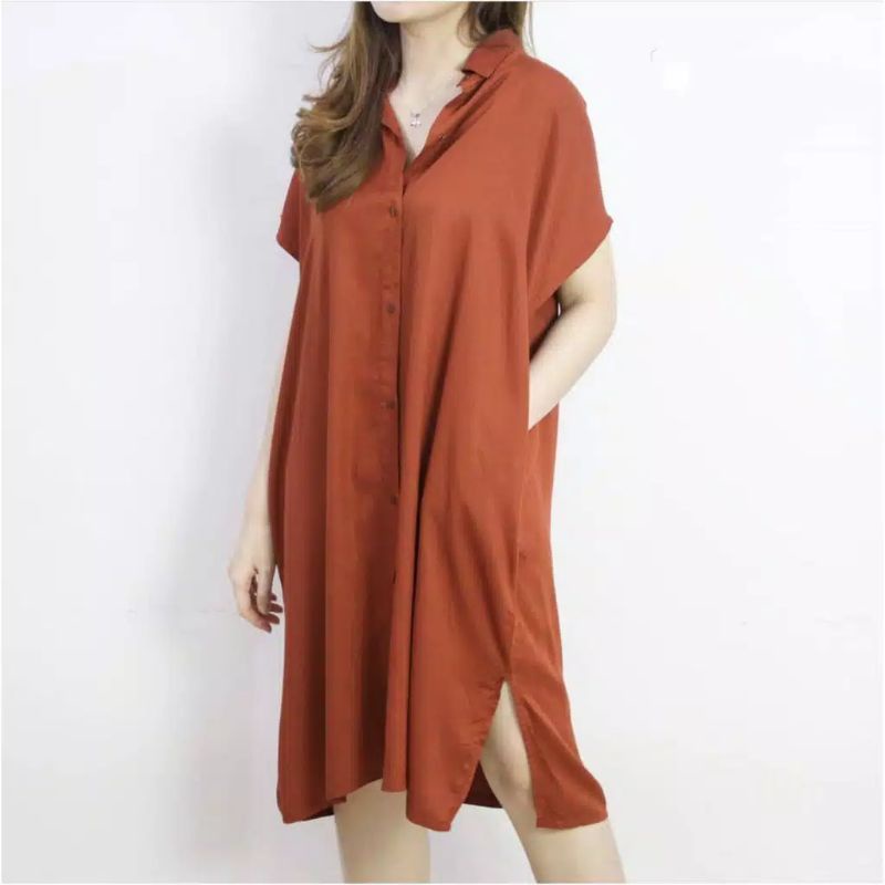 Daster Polos Full Kancing Depan Rayon Busui Viral[Lula Home Dress]