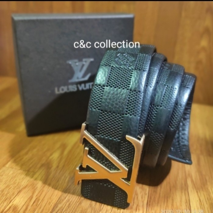 louis vuitton sabuk tali pinggang ikat pinggang pria LV kulit asli