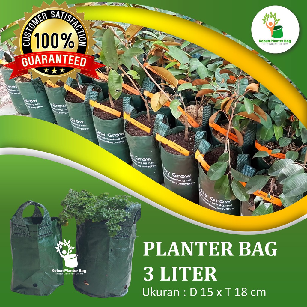 Jual Planter Bag 3 Liter Easy Grow 2 Handle Pot Tanaman Buah Bibit ...