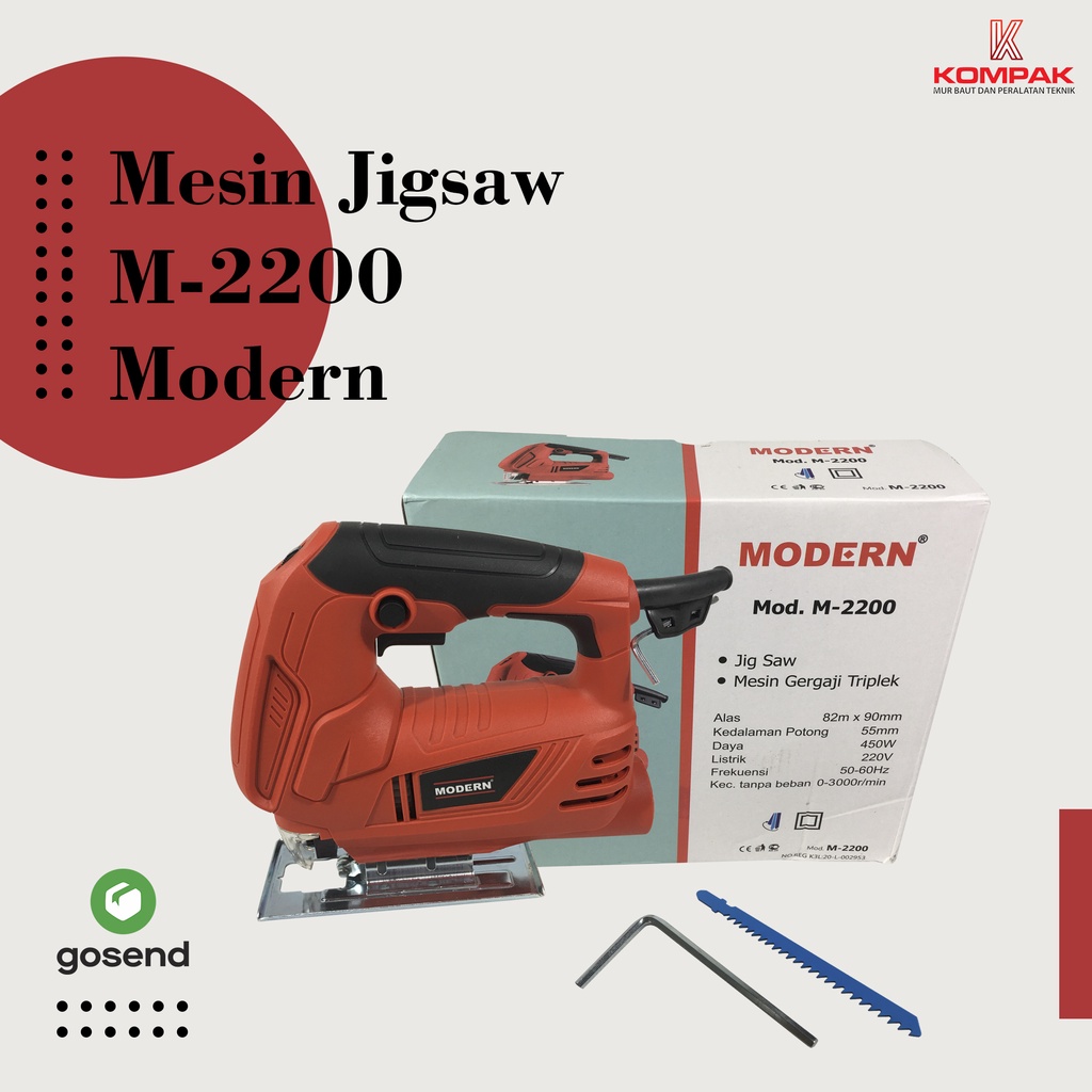 Modern M 2200 Variable Speed Mesin Gergaji Jigsaw