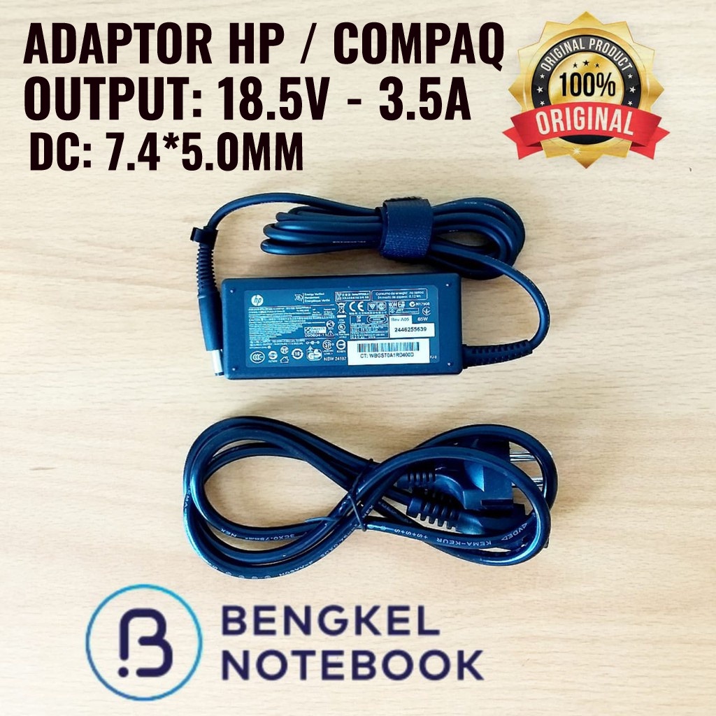 Adaptor Charger Laptop HP 18.5v 3.5a Jack Bulat Jarum DC 74X50MM CQ40 CQ41 CQ43 CQ42 CQ45 CQ35